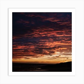 The Pink Orange Yellow Sunset In The Clouds Square Art Print