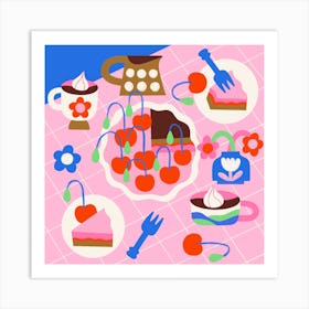 Cherry Pie Square Art Print