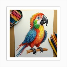 Colorful Parrot 53 Art Print