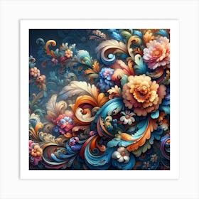 Abstract Floral Painting 7 Art Print