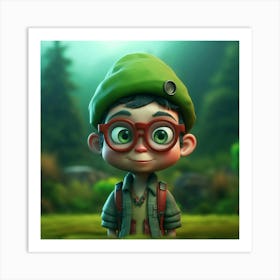 Boy In The Forest Art Print