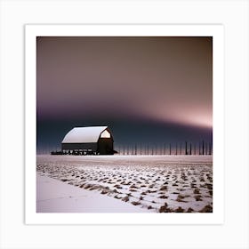 Barn In The Snow Art Print