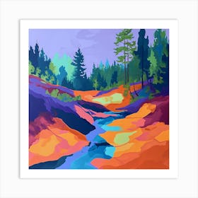 Colourful Abstract Oulanka National Park Finland 3 Art Print