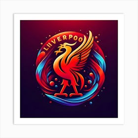 A Logo Of Liverpool Football Club In Beautiful Abstract Colors 3 Art Print