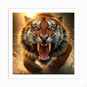 Tiger Running Art Print