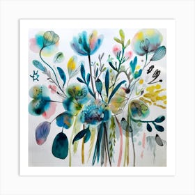 Flowers In Watercolour Art Print