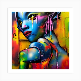 Lady in Blue Art Print