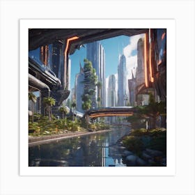 Futuristic City 229 Art Print