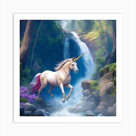 Unicorn In The Forest 1 Art Print