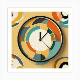 Triangle Geometric Clock Booble Marble Clock Frida Kahlo Clock Prismfold Clock Karma That Goes Around, Comes Around Circle Quote Clock Lucky Cat Clock (4) Art Print