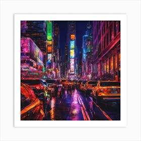 Times Square At Night Art Print