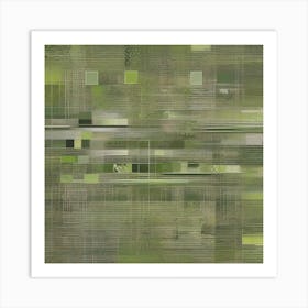 'Green Squares' Art Print