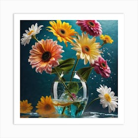 Flowers In Water 7 Art Print