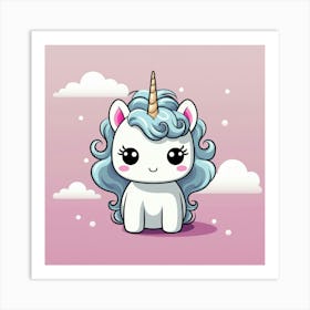 Unicorn With Rainbow Mane 50 Art Print