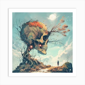 Skull And Tree Art Print