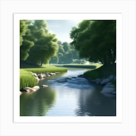 River In The Forest 8 Art Print