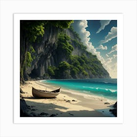 Boat On The Beach Art Print