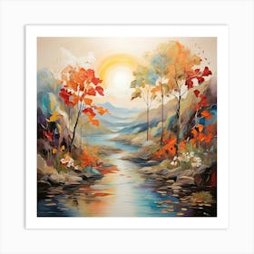 Autumn By The River Art Print