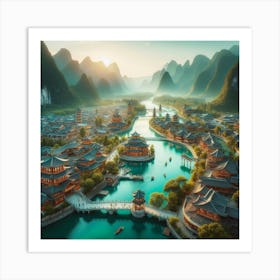 Chinese Village 1 Art Print