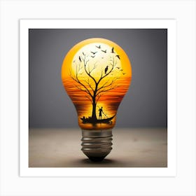 Light Bulb Painting Art Print