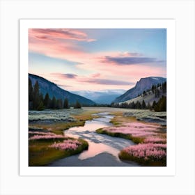 Landscape Yellowstone National Park Art Print