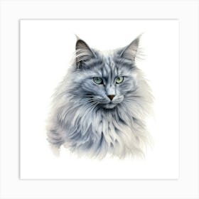 Nebelung Cat Portrait 1 Art Print