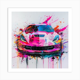 Pink Corvette 1 Art Print