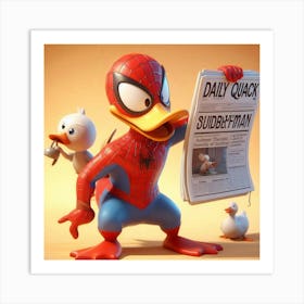 Duck Spider Man 1 Art Print