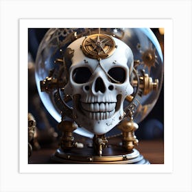 Steampunk Skull 2 Art Print