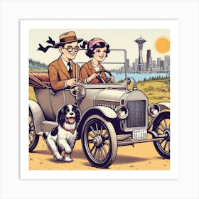 Vintage Car In Seattle Art Print