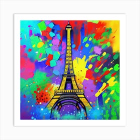 Colorful Eiffel Painting Art Print