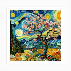 Abstract modernist Almond tree 2 Art Print