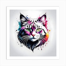 Colorful Cat 11 Art Print