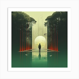 Man In The Forest Art Print