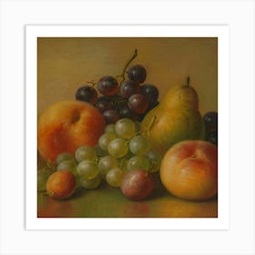 Fruit And Grapes Art Print