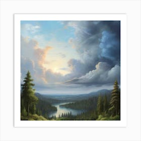 'Clouds Over The Lake' Art Print