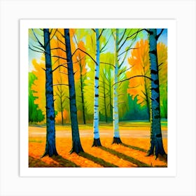 Hickory Trees Art Print