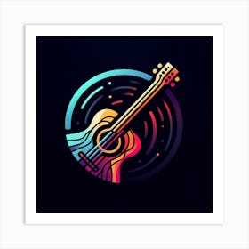 Acoustic Guitar Logo Art Print