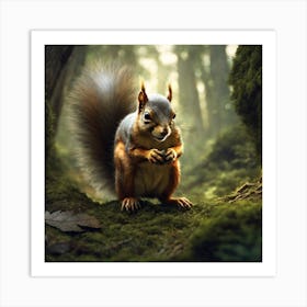 Squirrel In The Forest 76 Art Print