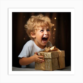 Child With A Gift Art Print