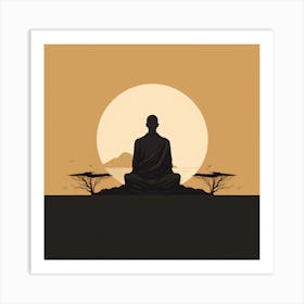 Buddha Silhouette 1 Art Print