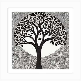 Craft A Black And White Nature TREE Art Print