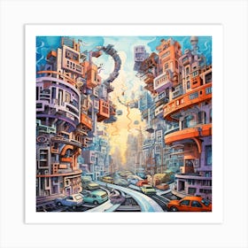 Futuristic City 27 Art Print