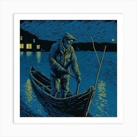 Man In A Boat Art Print