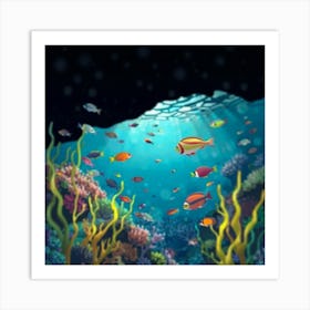 Underwater Coral Reef Art Print