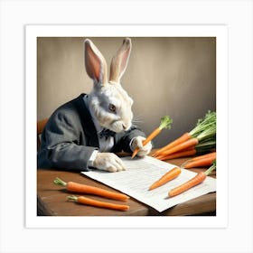 Rabbit Writing 12 Art Print