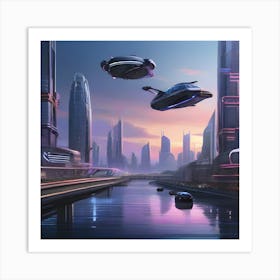 Futuristic City 1 Art Print