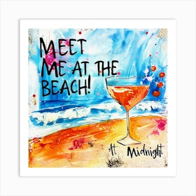 At The Beach Activities - At Midnight Art Print