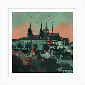 A Prague Castle In Prague Lofi Illustration 1720028299 4 Art Print