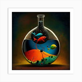 Fish In A Bottle Art Print